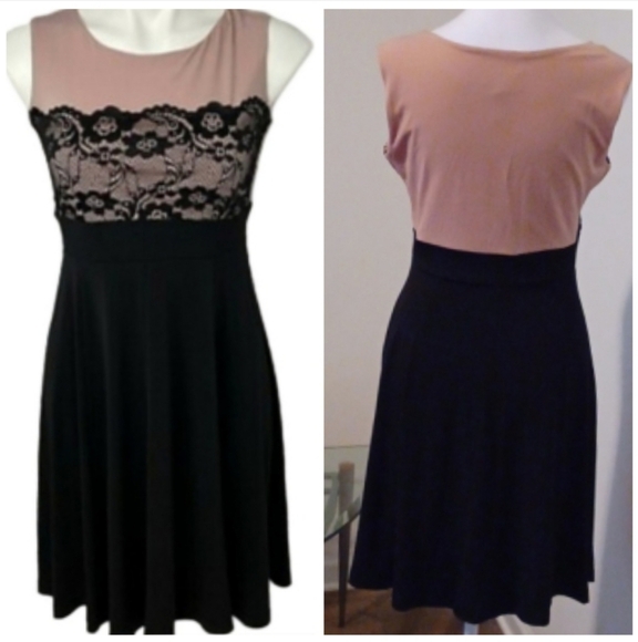 🐈‍⬛Elegant Black and Blush Pink  Dress - Picture 1 of 9